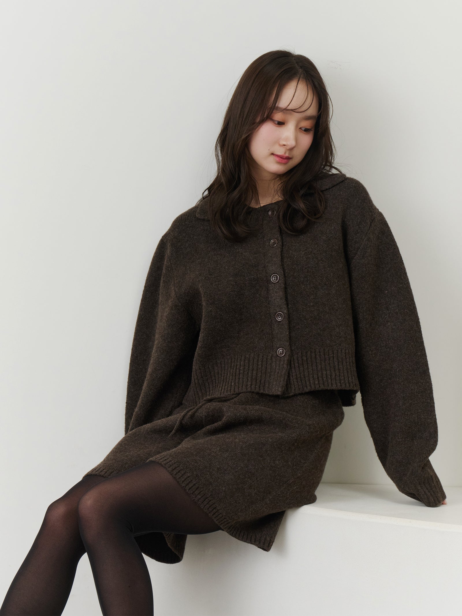 メランジニットショートパンツ[セットアップ可能]