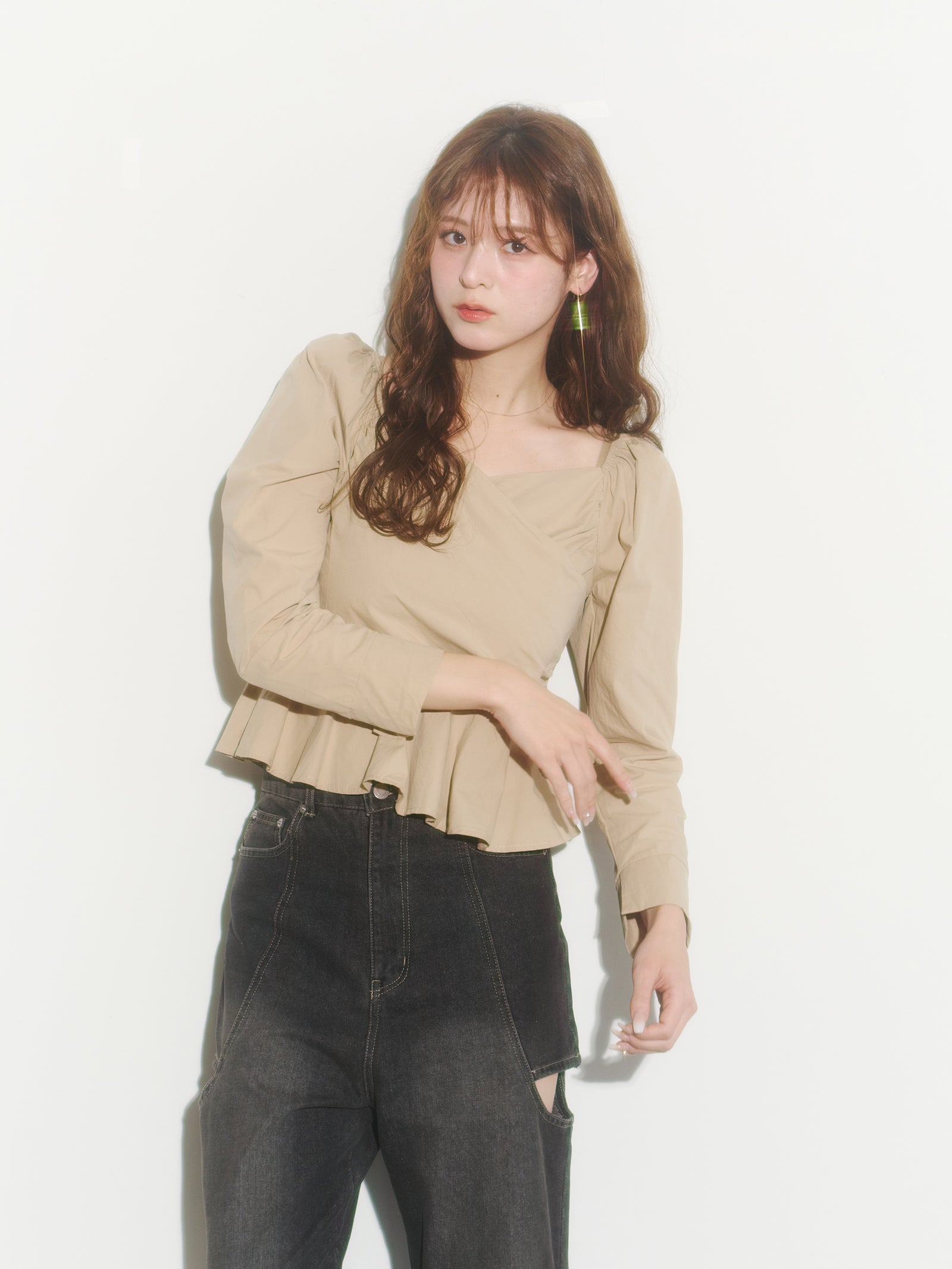 カシュクールシャツブラウス