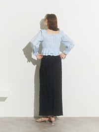 レースアップリボンブラウス