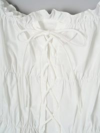 レースアップリボンブラウス