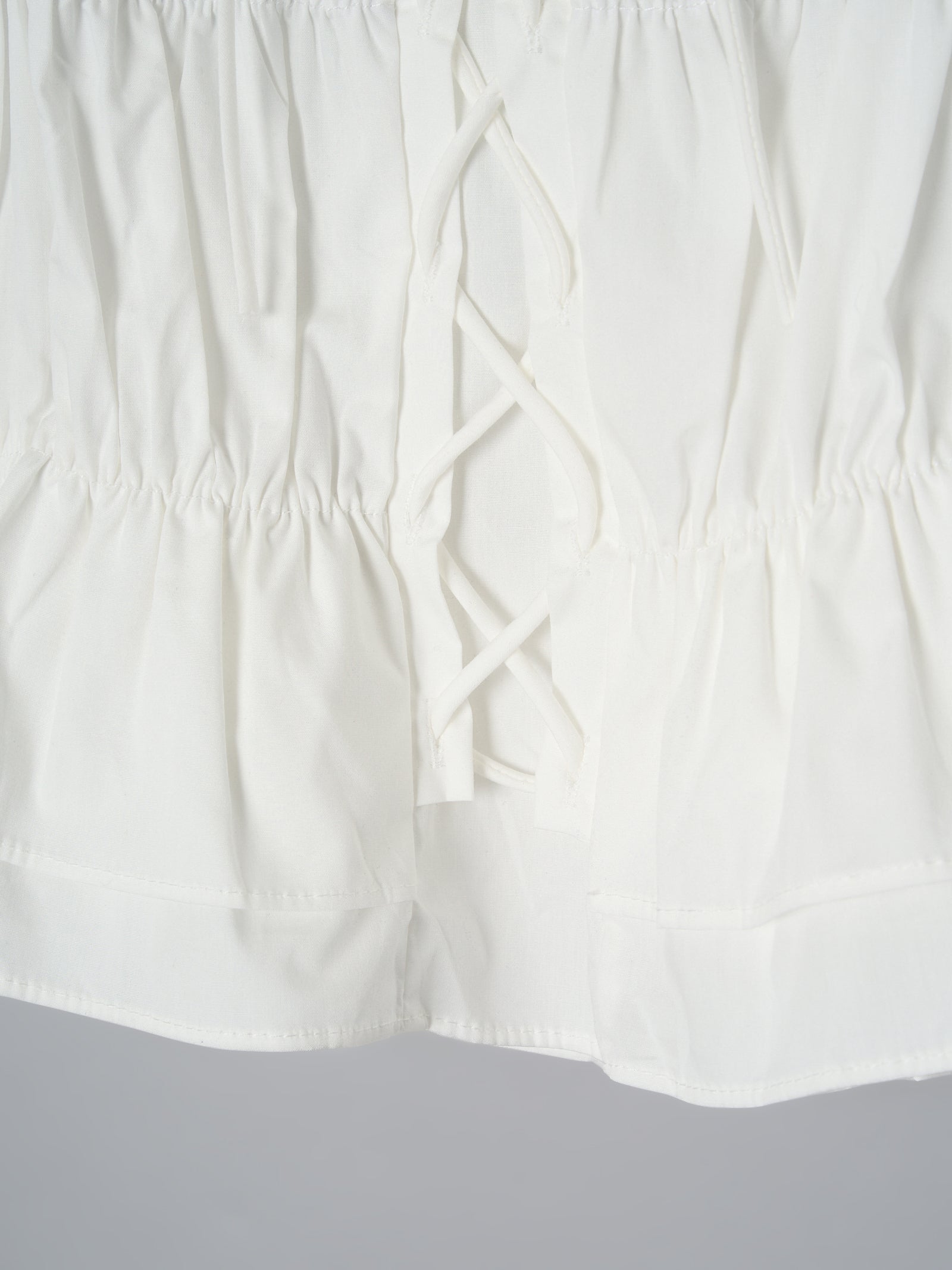 レースアップリボンブラウス