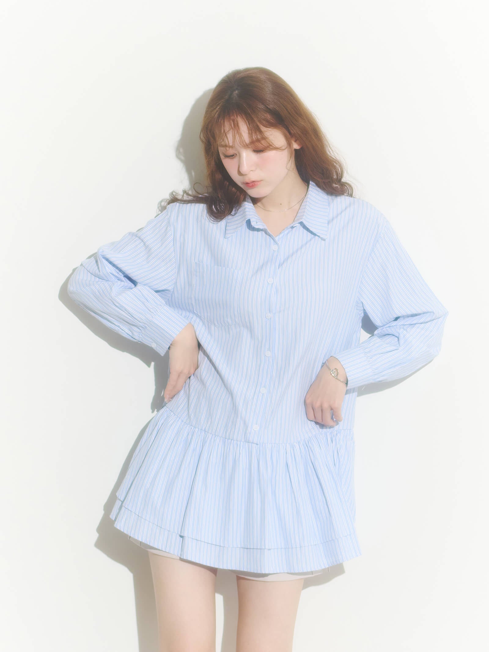 ストライプチュニックワンピース