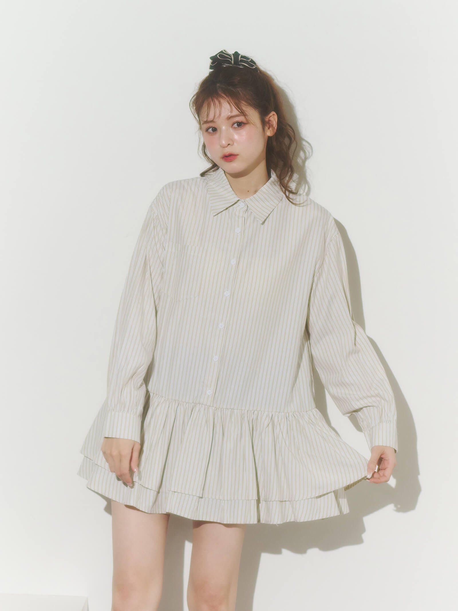 ストライプチュニックワンピース