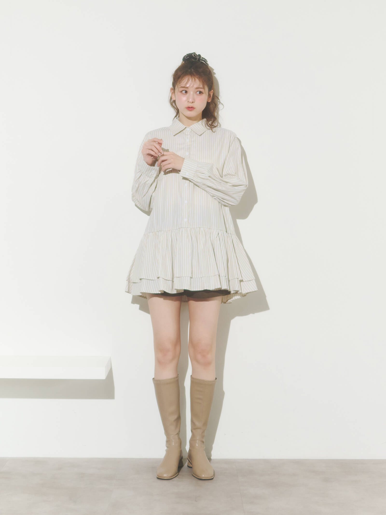 ストライプチュニックワンピース