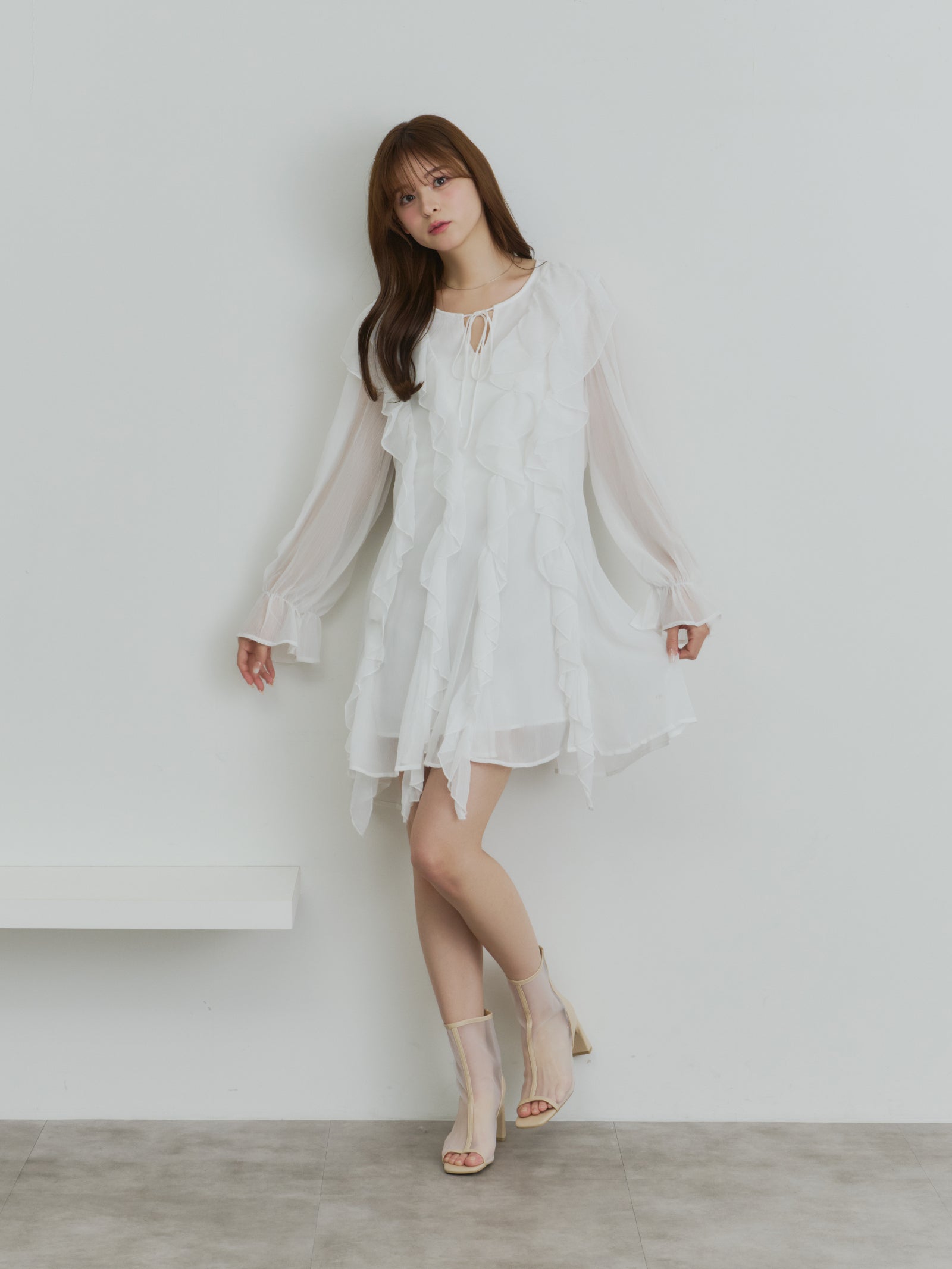 ラッフルチュニックワンピース
