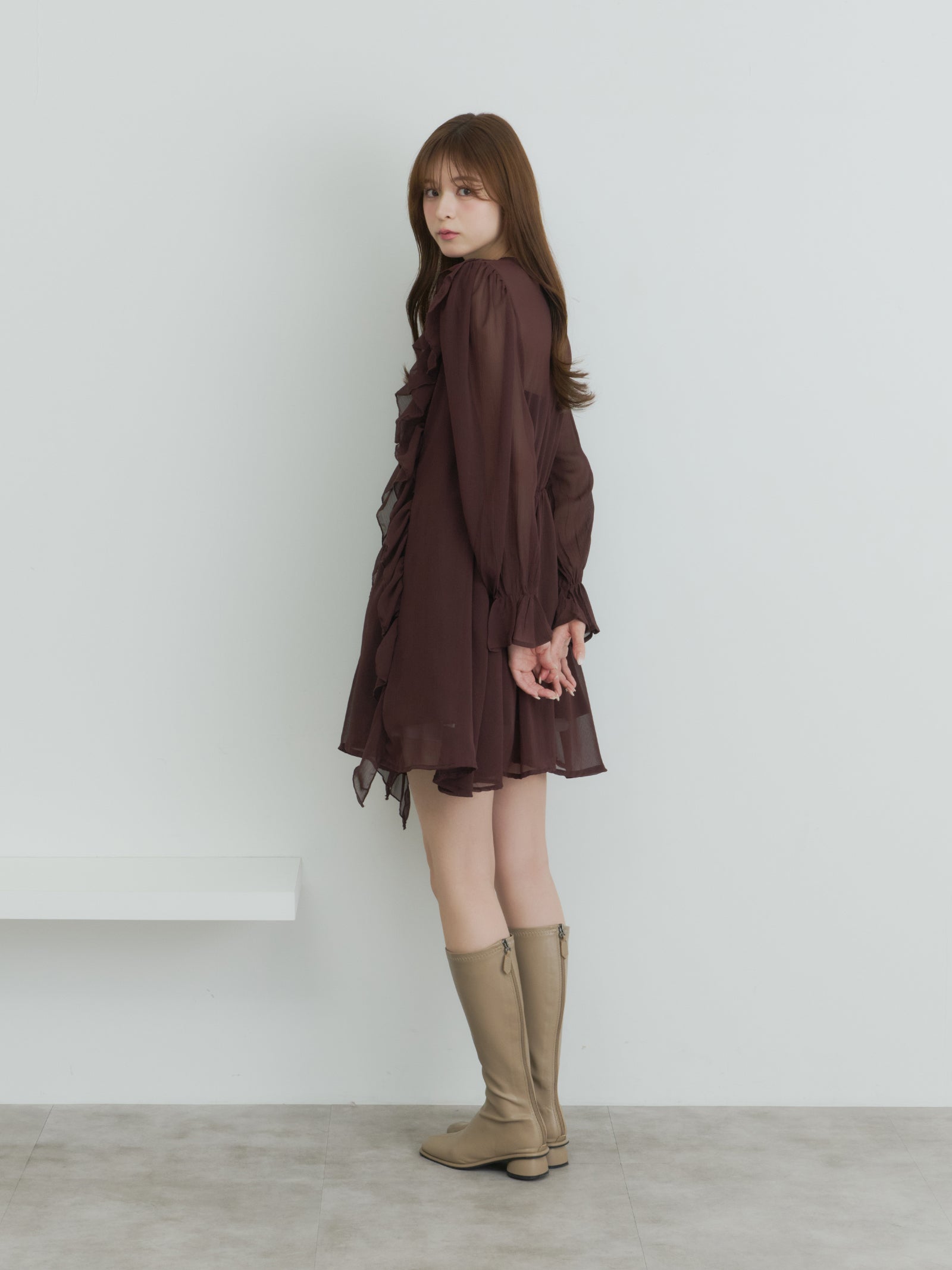 ラッフルチュニックワンピース