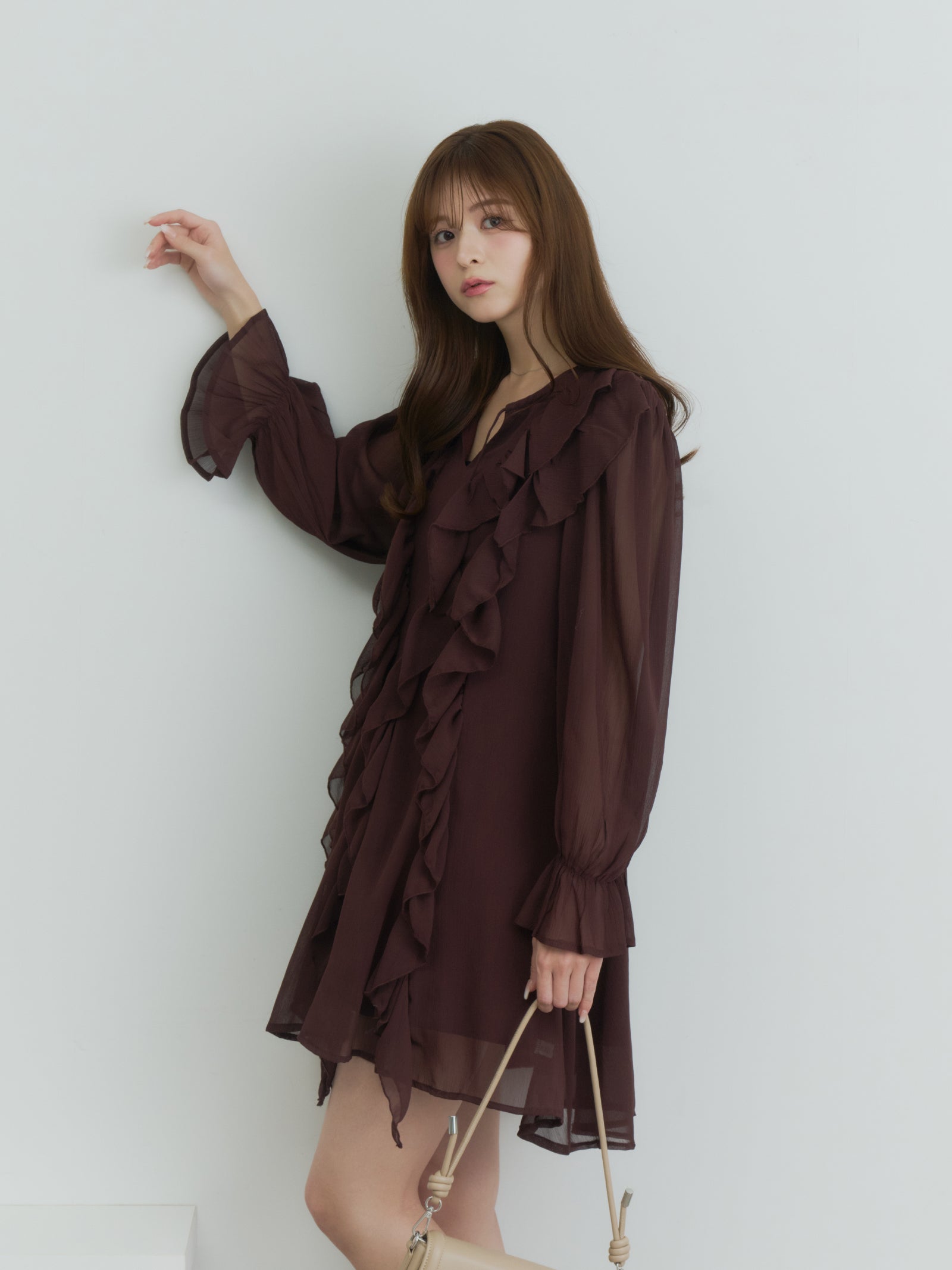 ラッフルチュニックワンピース
