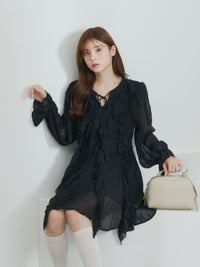 ラッフルチュニックワンピース