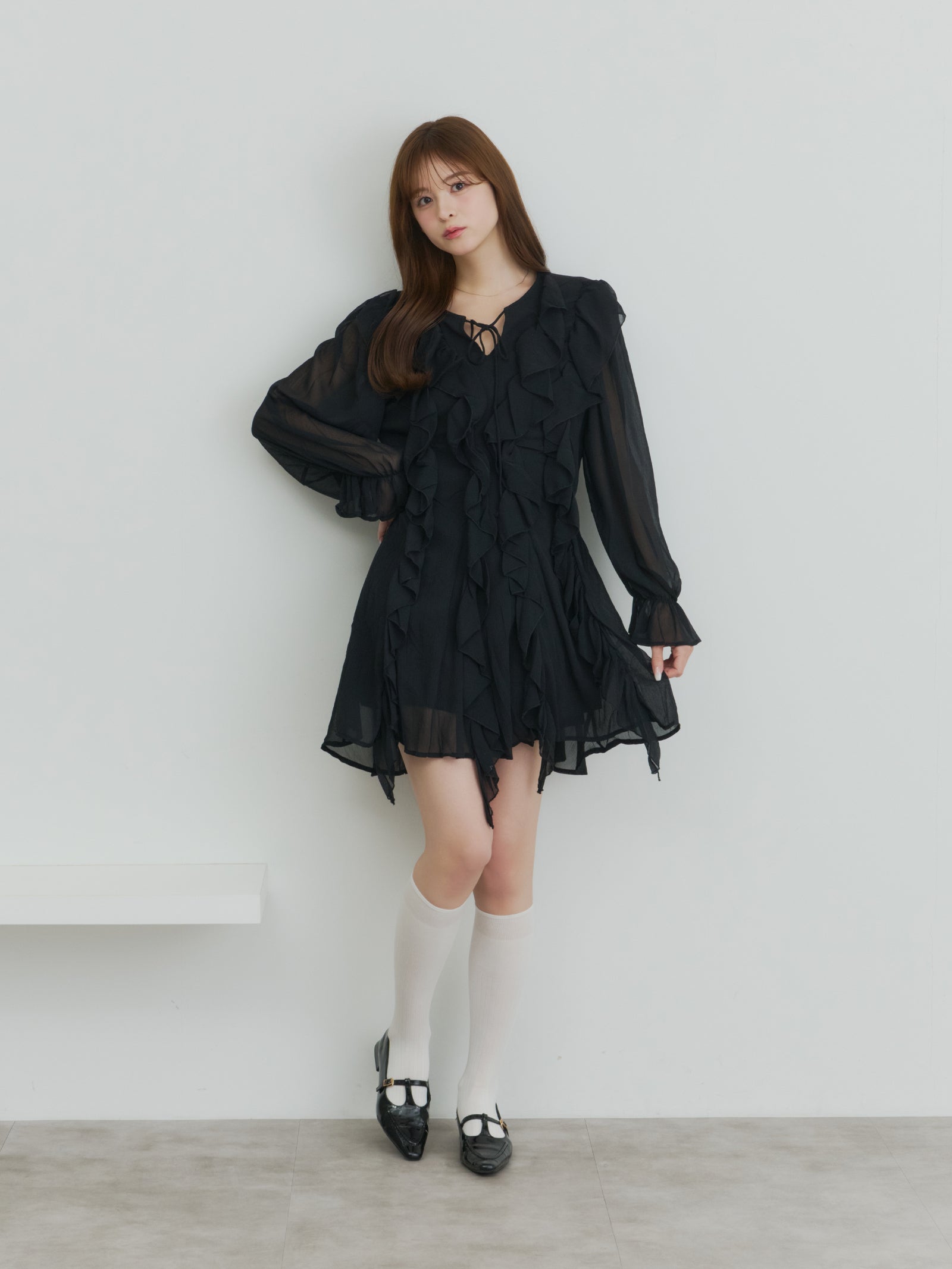 ラッフルチュニックワンピース
