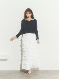 【予約】レースティアードスカート【発送予定日 4月上旬〜4月中旬】
