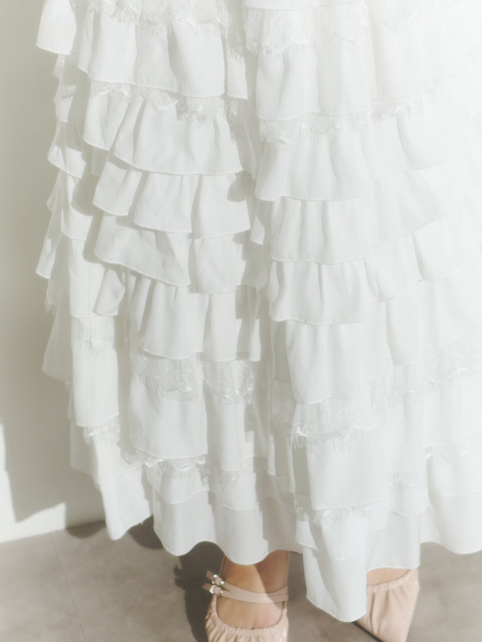 【予約】レースティアードスカート【発送予定日 4月上旬〜4月中旬】