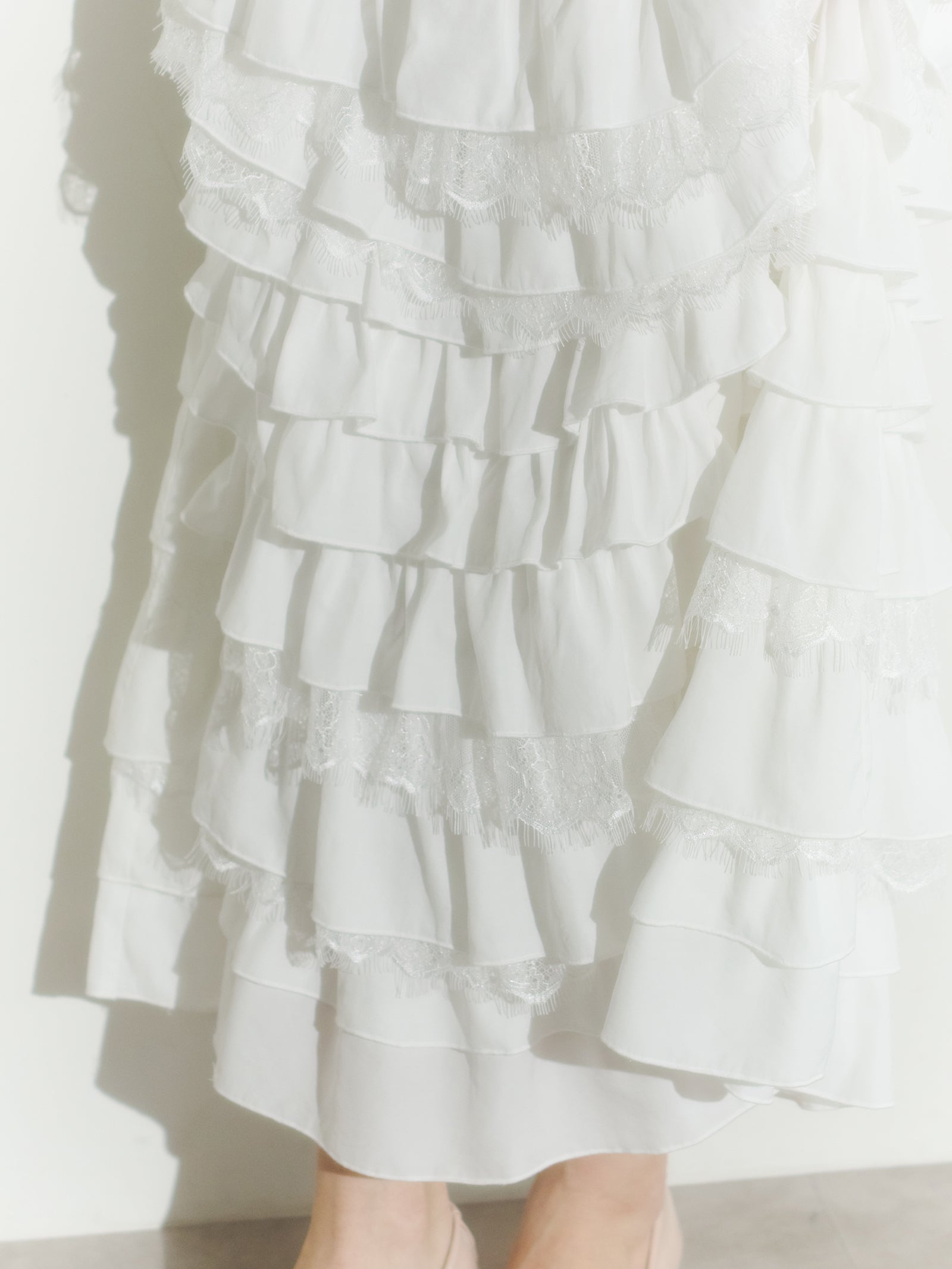 【予約】レースティアードスカート【発送予定日 4月上旬〜4月中旬】