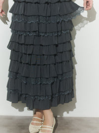 【予約】レースティアードスカート【発送予定日 4月上旬〜4月中旬】