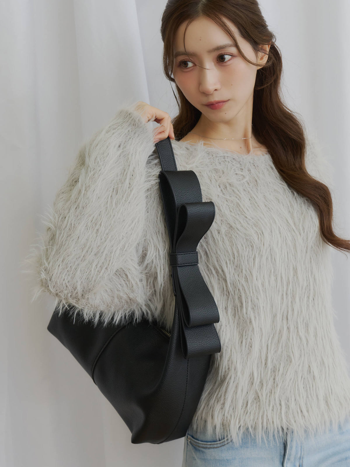 フラッフィーシャギーニットプルオーバー