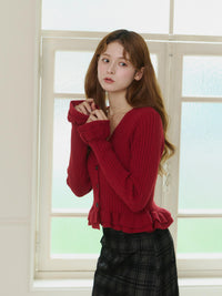 【予約】ダブルフリルヘムカーディガン【発送予定日 10月上旬~10月中旬】