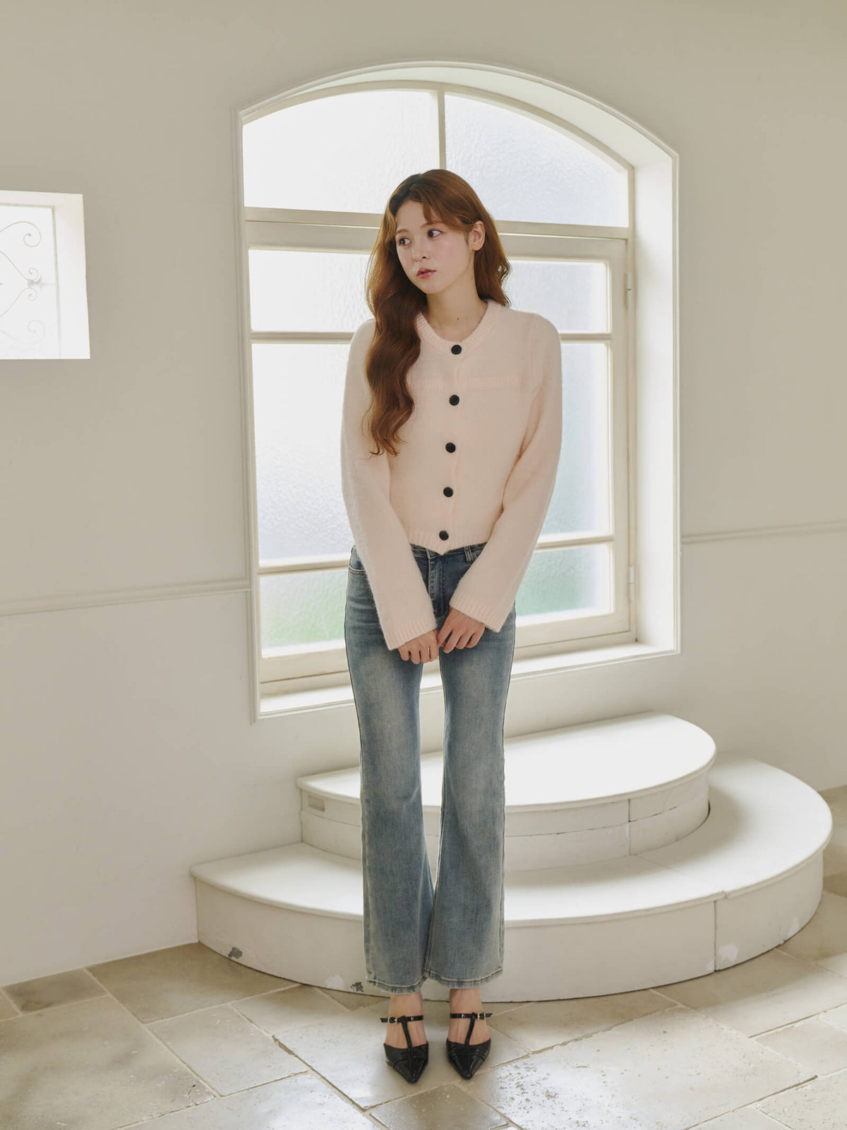【予約】モヘアタッチクルーネックカーディガン【発送予定日 10月中旬~10月下旬】