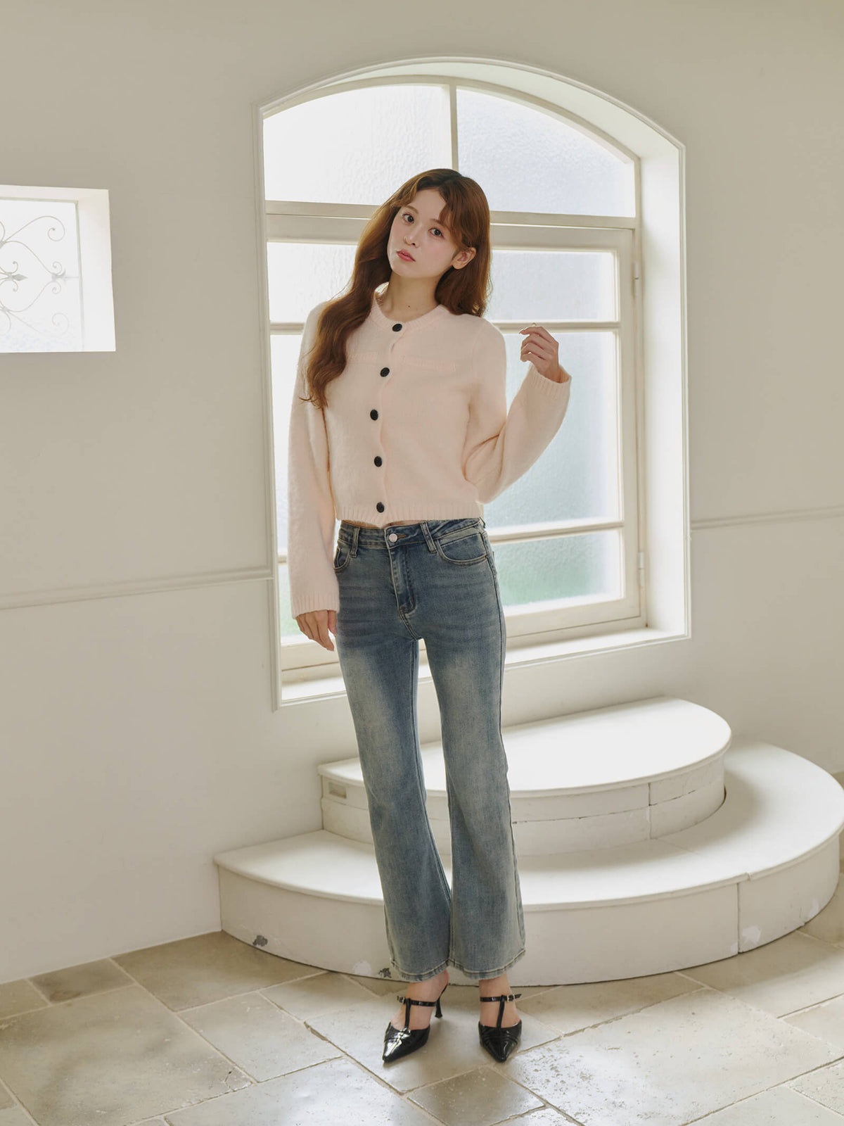 【予約】モヘアタッチクルーネックカーディガン【発送予定日 10月中旬~10月下旬】