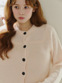 【予約】モヘアタッチクルーネックカーディガン【発送予定日 10月中旬~10月下旬】