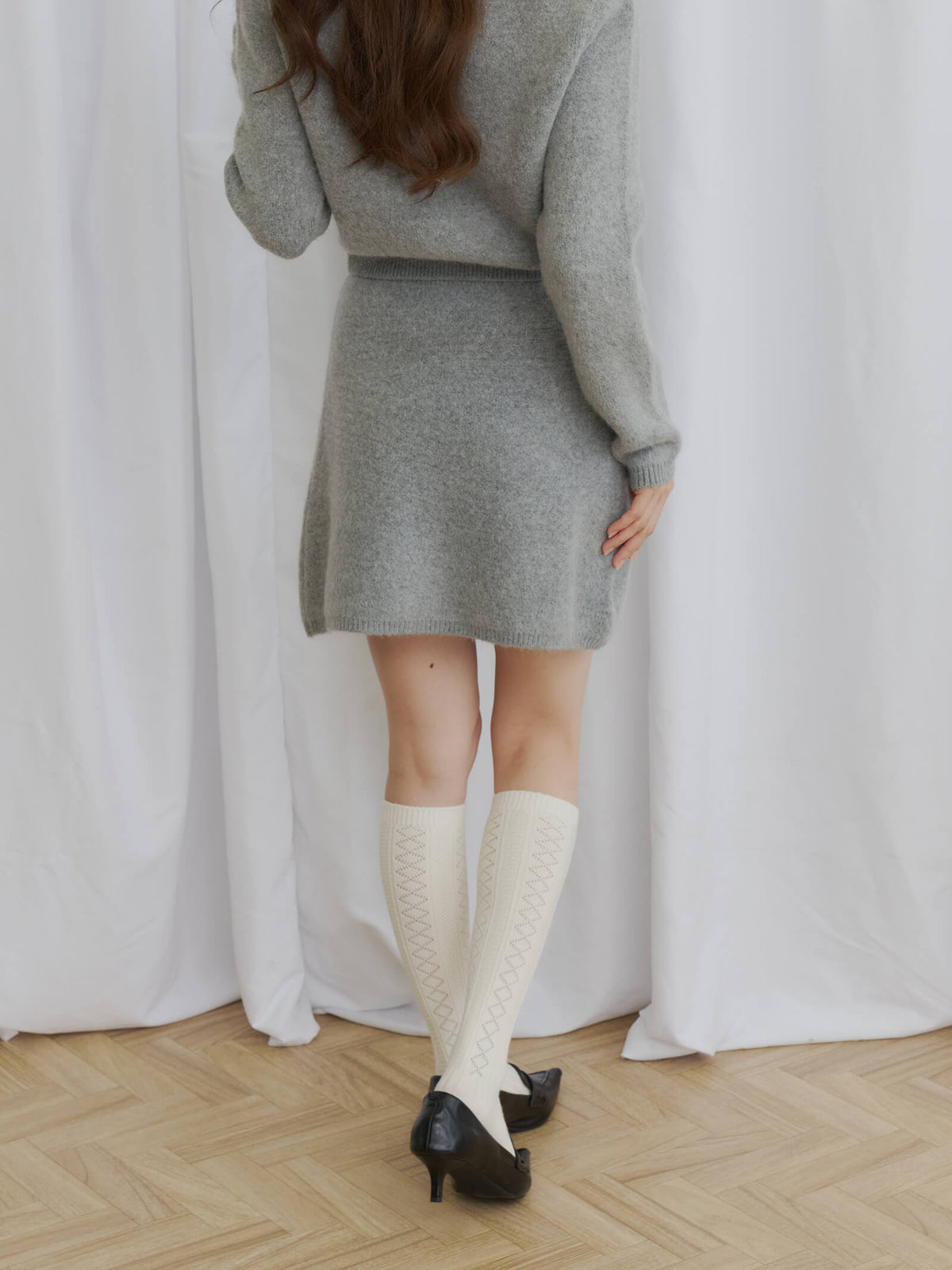 モヘアタッチニットスカート［セットアップ可能］