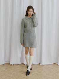 モヘアタッチニットスカート［セットアップ可能］