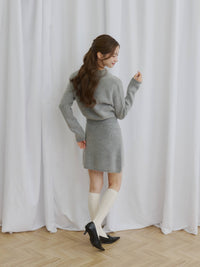 モヘアタッチニットスカート［セットアップ可能］
