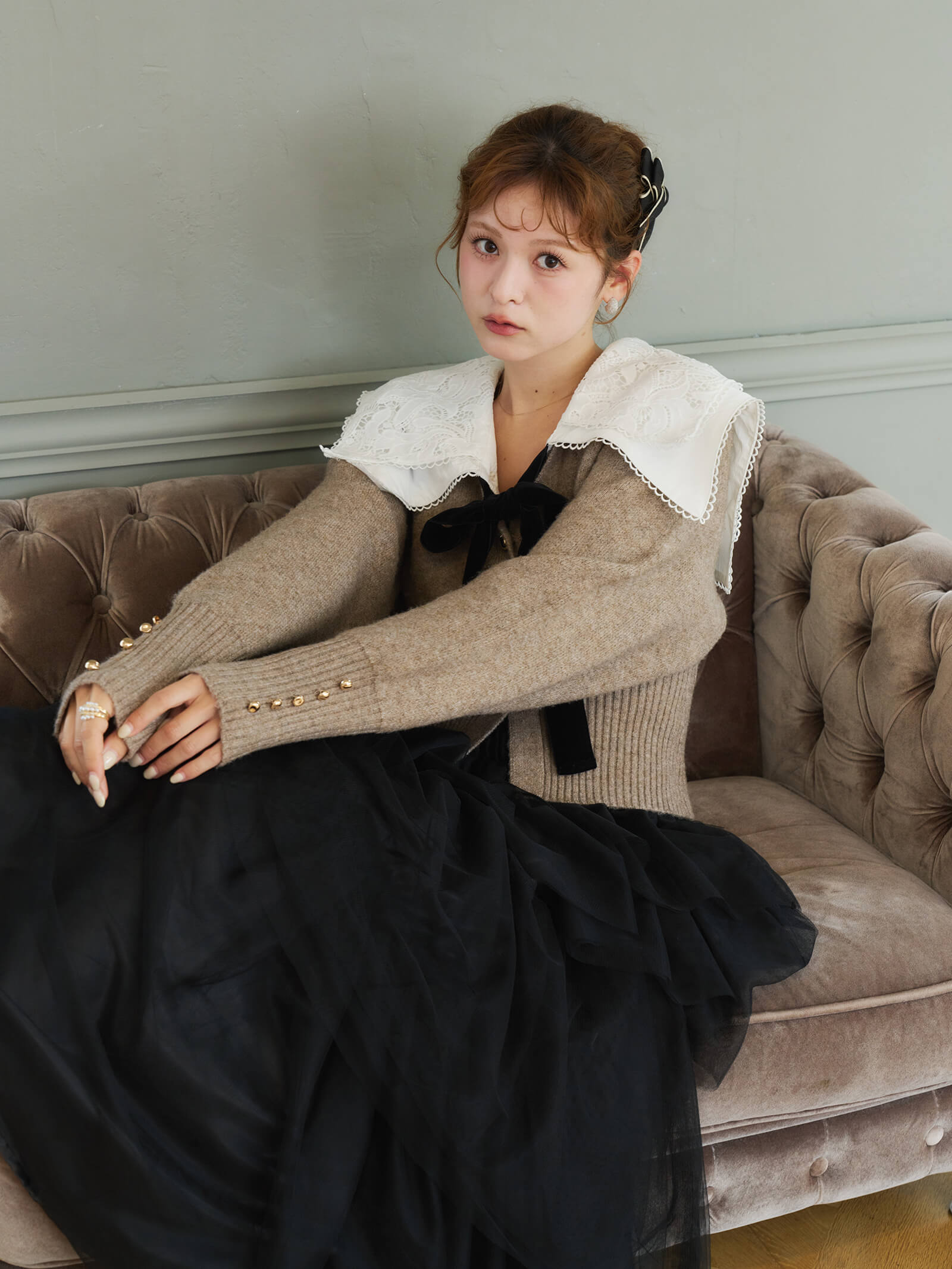 予約】ペタルボリュームチュールスカート【発送予定日 9月上旬〜9月中旬】