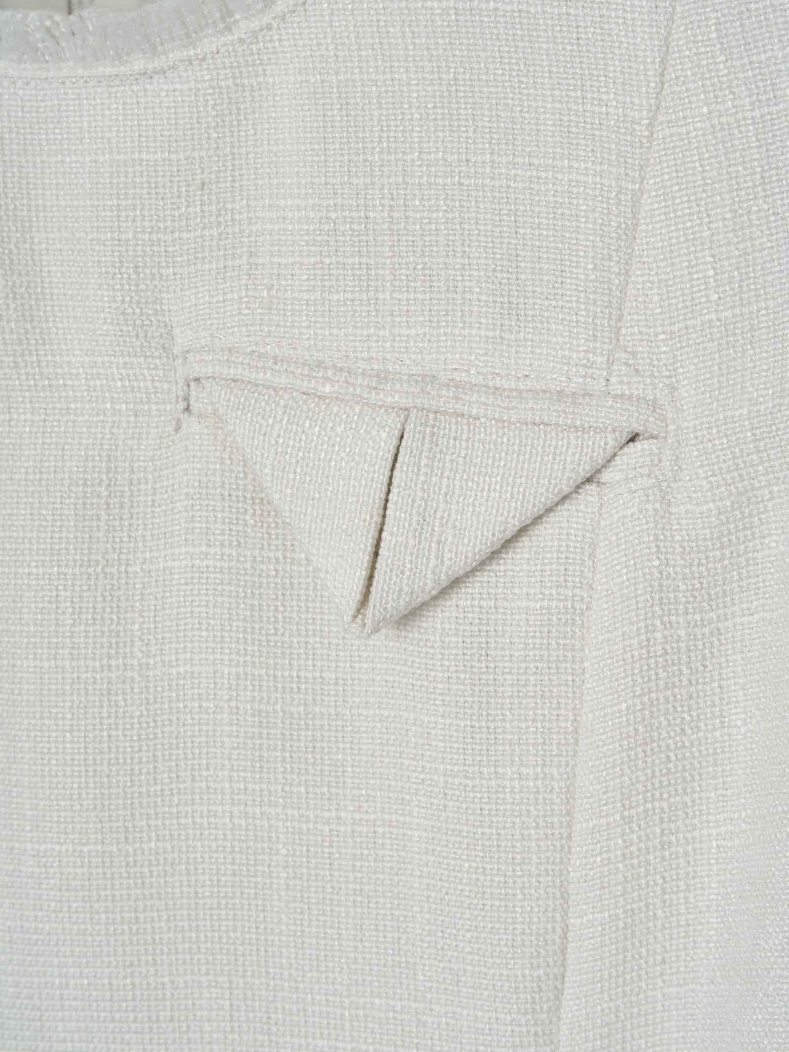 ツイードペプラムリボントップス