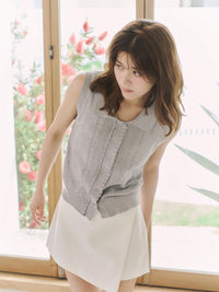 【coordinate】スカラップノースリーブトップス+レイヤーミニスコート
