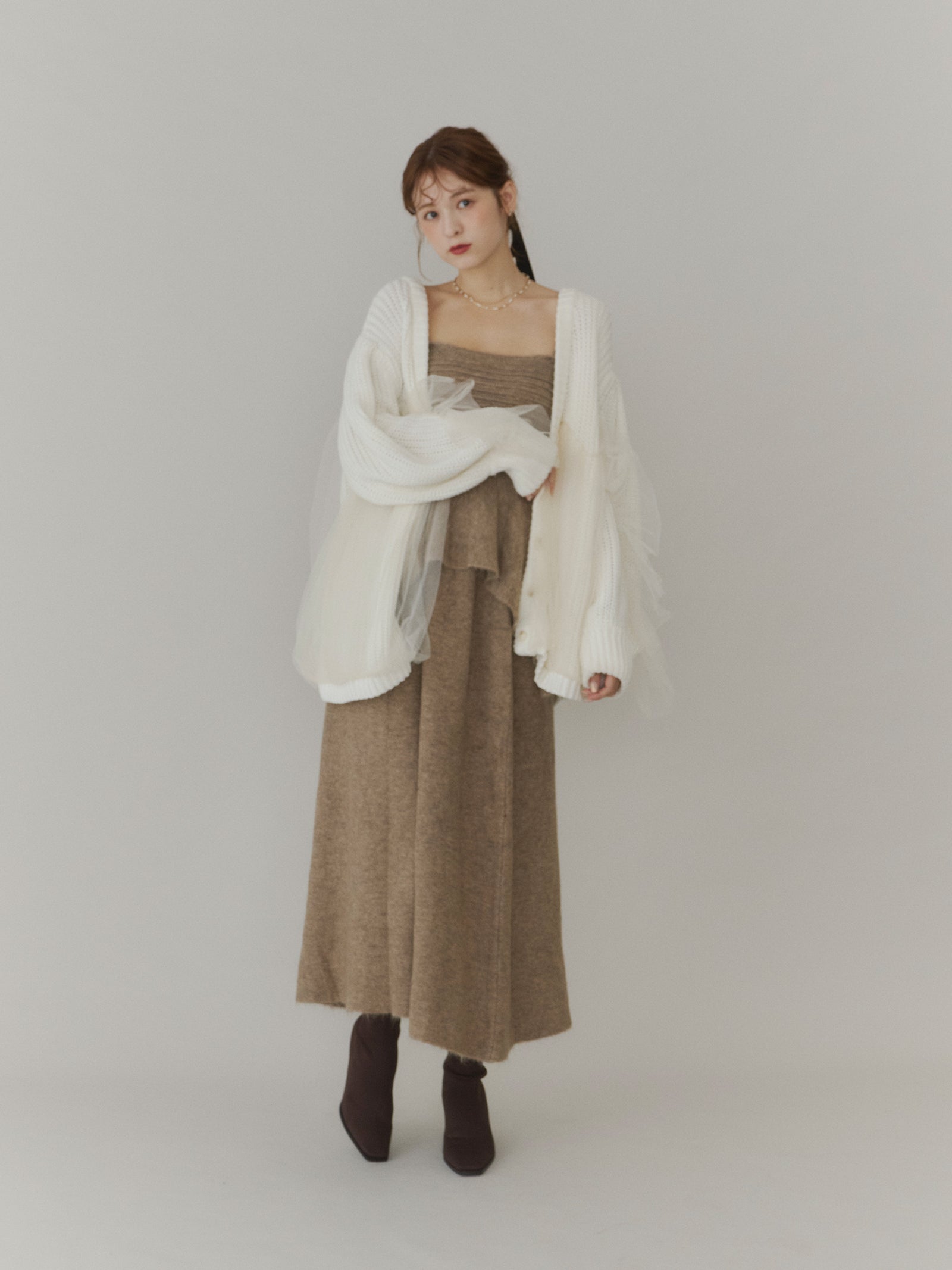 【SET_5%OFF】エアリーペプラムニットビスチェ+エアリーニットスカート
