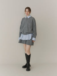 【SET_5%OFF】アルパカタッチジップニット+ショートフレアニットスカート