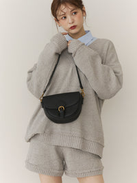 【SET_5%OFF】ブークレVネックニット+ブークレニットパンツ
