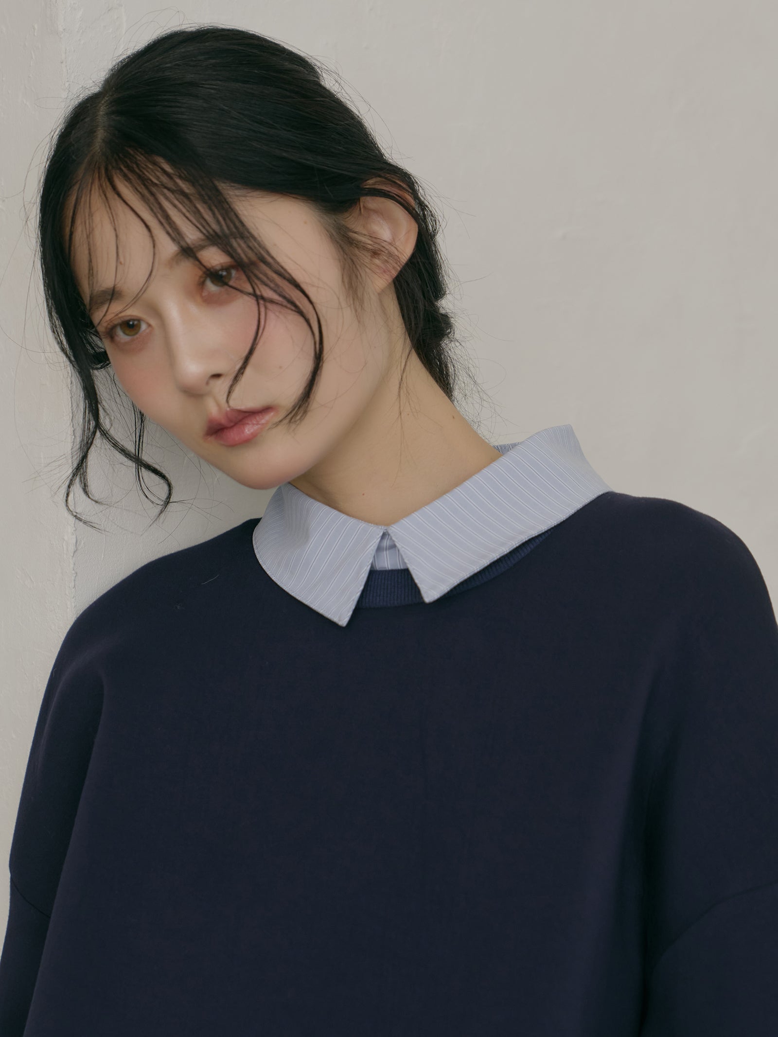 Olu. オルドット フリルレイヤードダンボールスウェット black フリルレイヤードダンボールスウェット