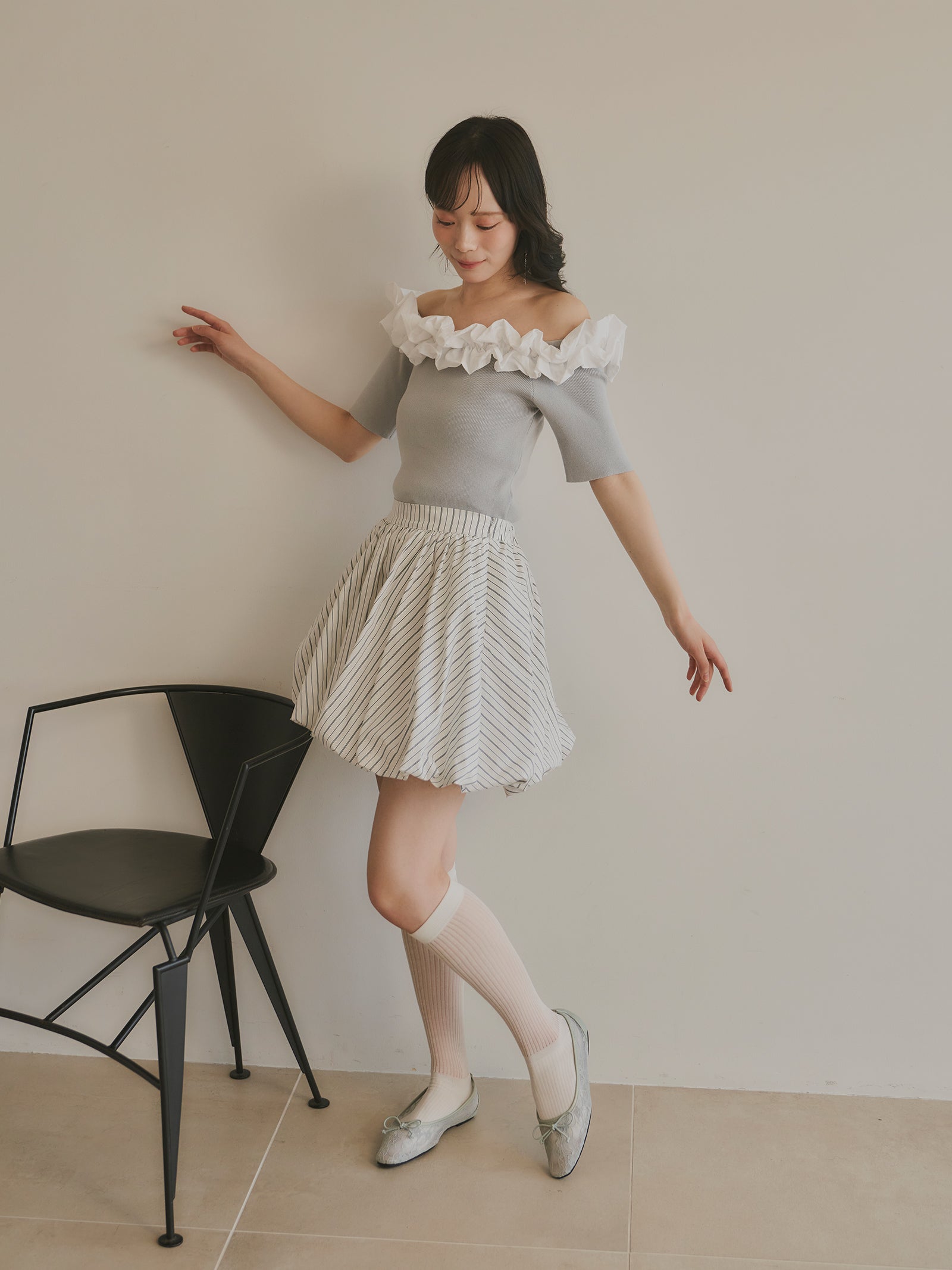 ストライプバルーンスカート