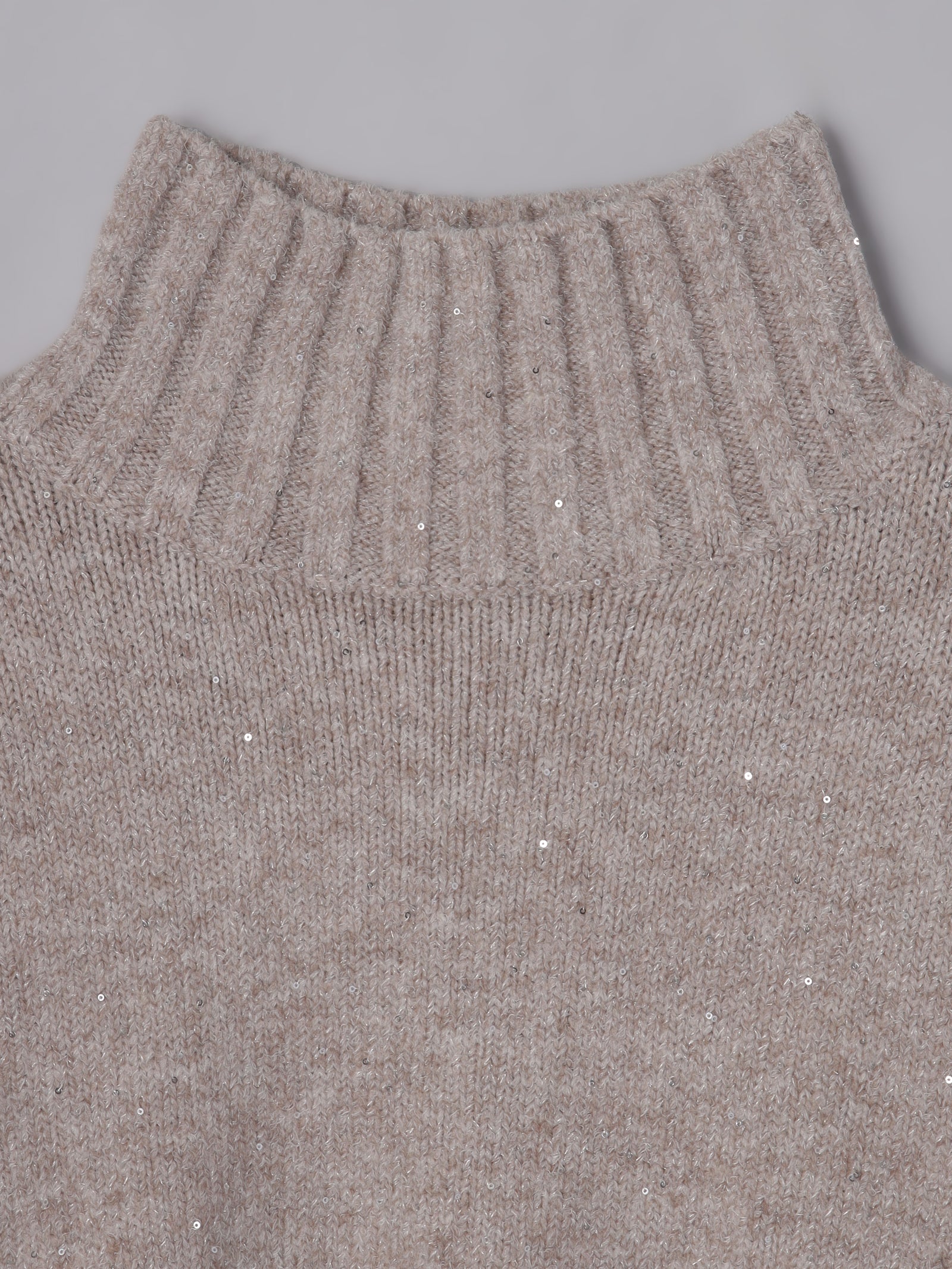 一部予約】スパンコールタートルニット【発送予定日 1月上旬〜1月中旬】