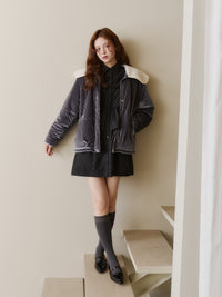 ラインストーンボアブルゾン