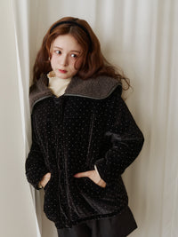 ラインストーンボアブルゾン