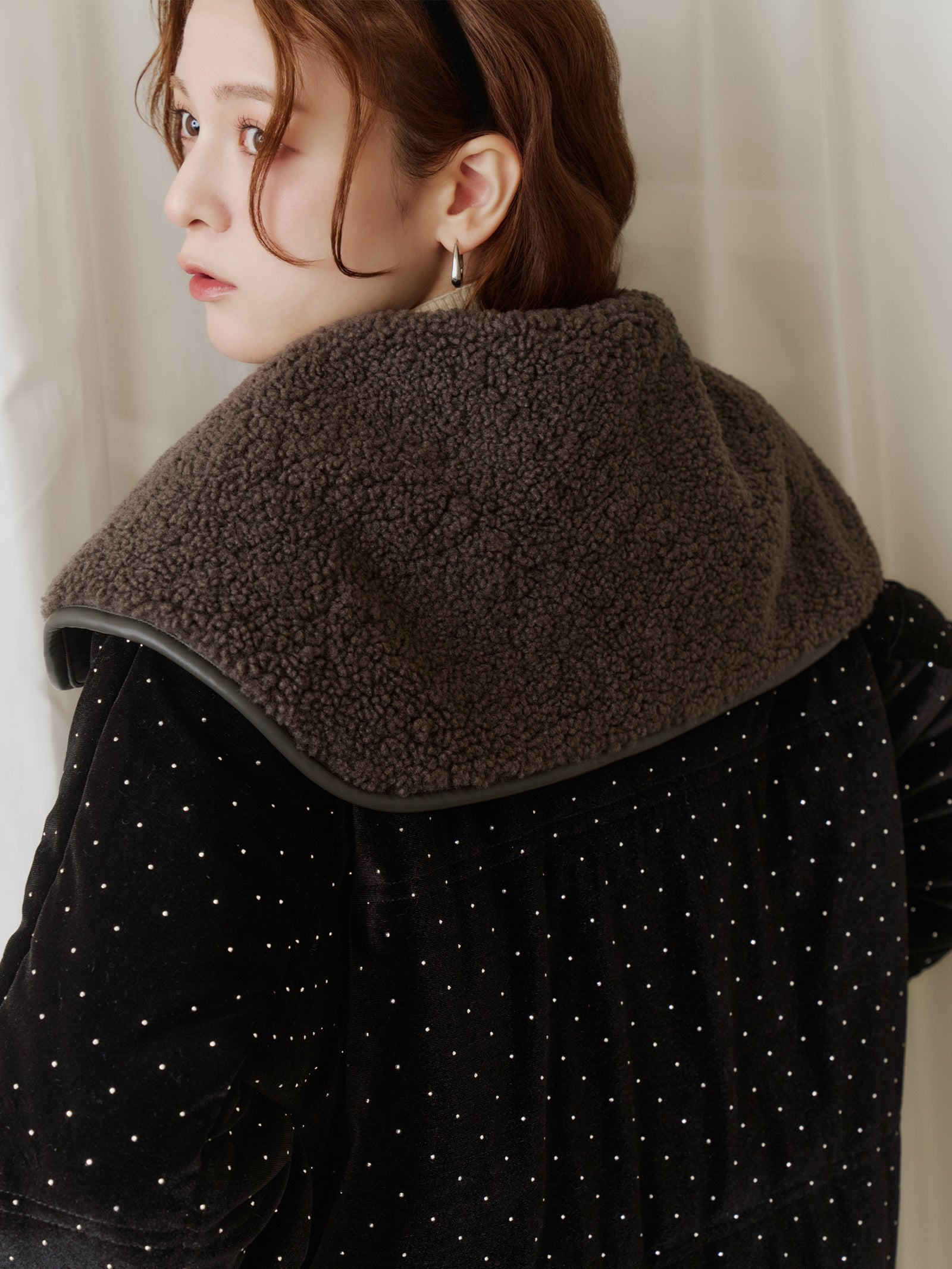 ラインストーンボアブルゾン