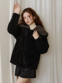 ラインストーンボアブルゾン