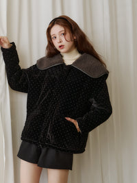 ラインストーンボアブルゾン