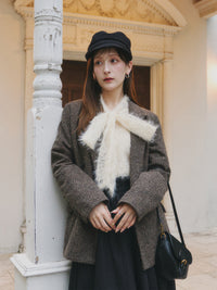 スパンコールレースリボンタイブラウス