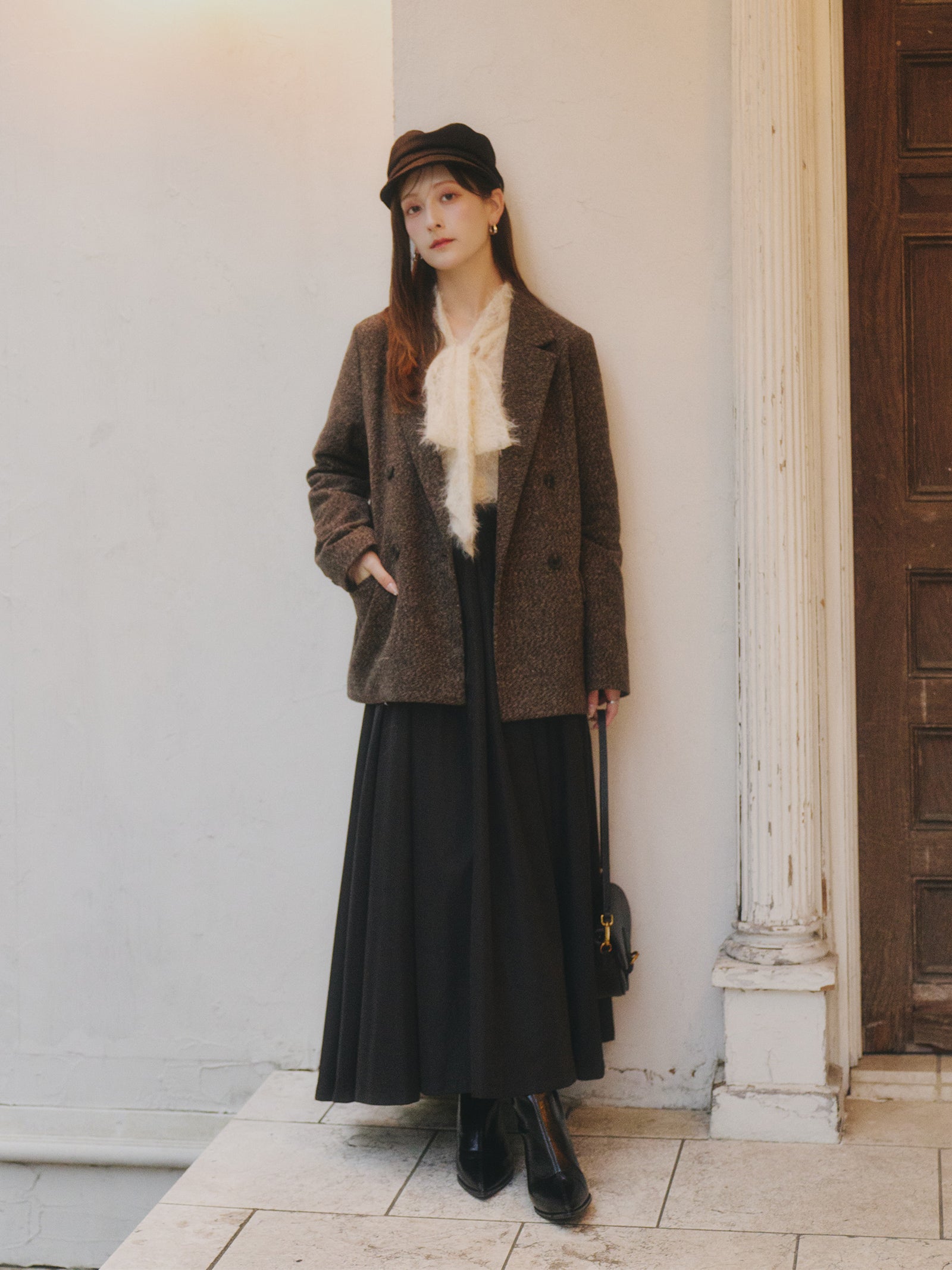 スパンコールレースリボンタイブラウス