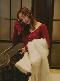 パールショート丈カーディガン