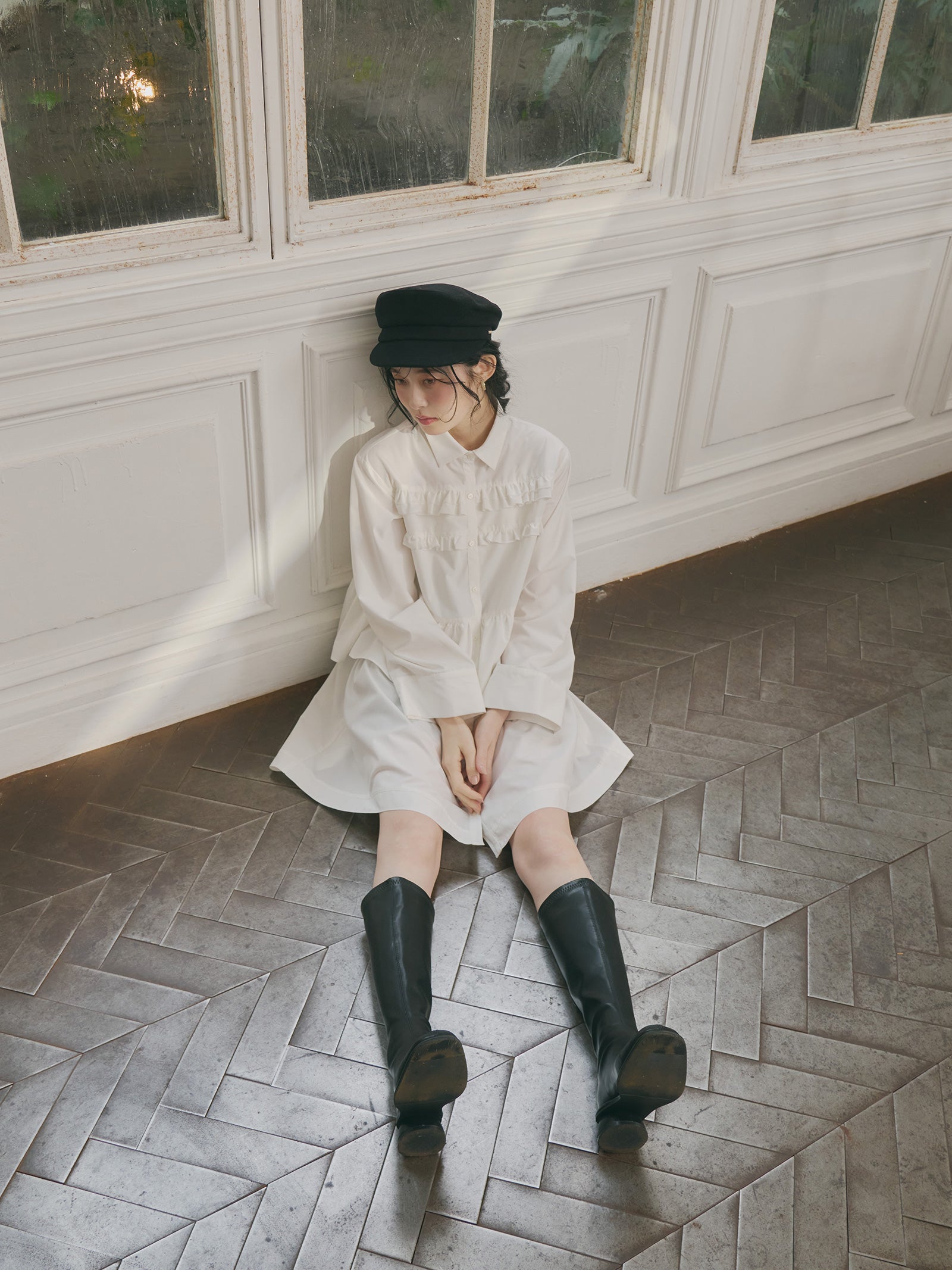 【予約】フリルチュニックワンピース【発送予定日 9月上旬~9月中旬】