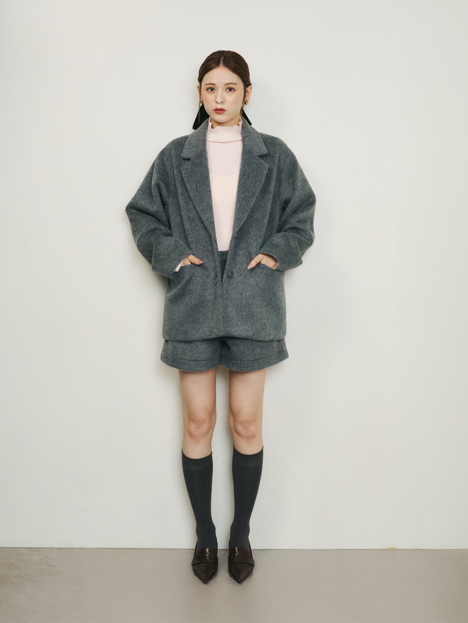 【予約】シャギータックショートパンツ[セットアップ可能]【発送予定日 10月上旬~10月中旬】