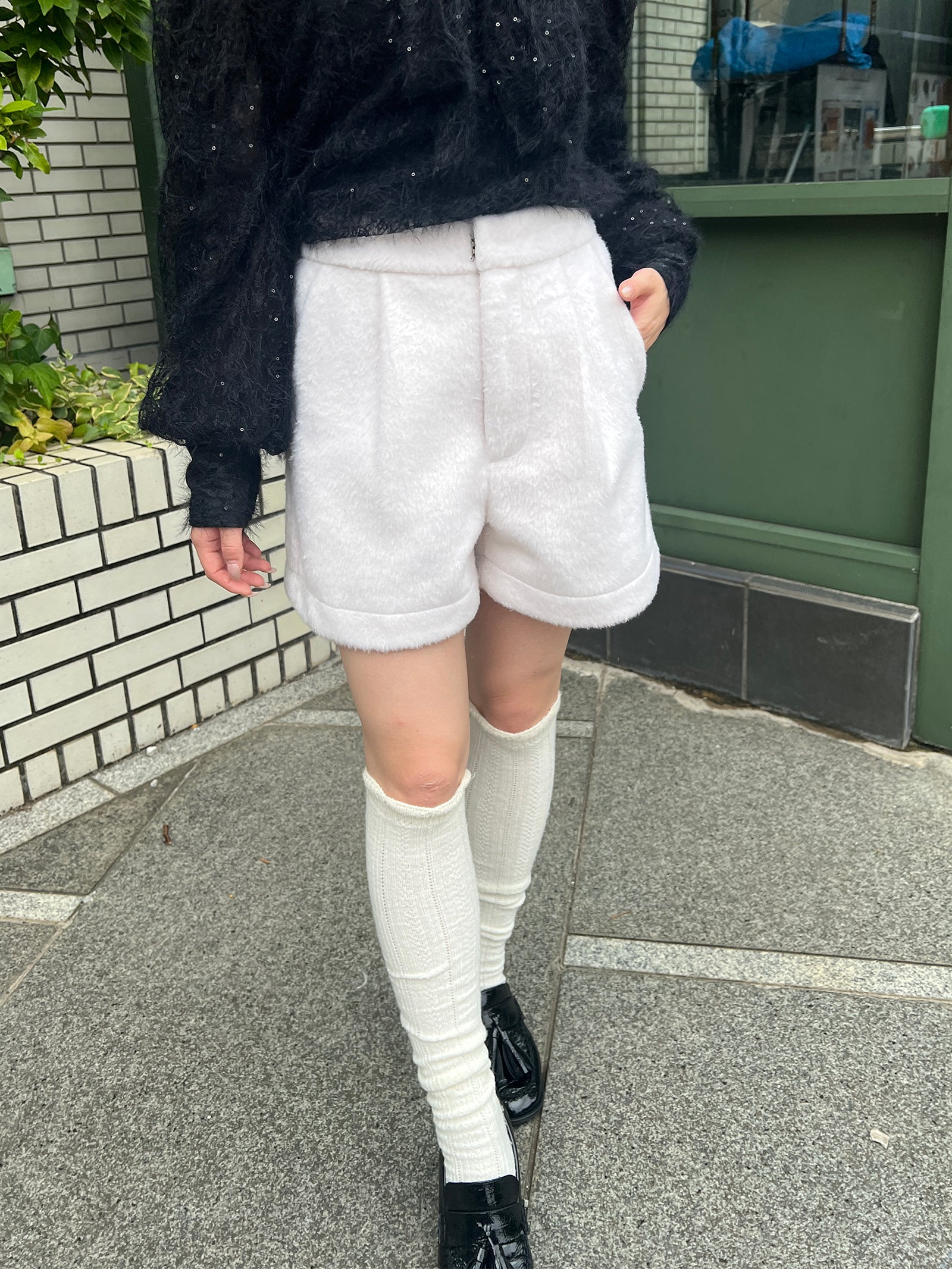 【予約】シャギータックショートパンツ[セットアップ可能]【発送予定日 10月上旬~10月中旬】