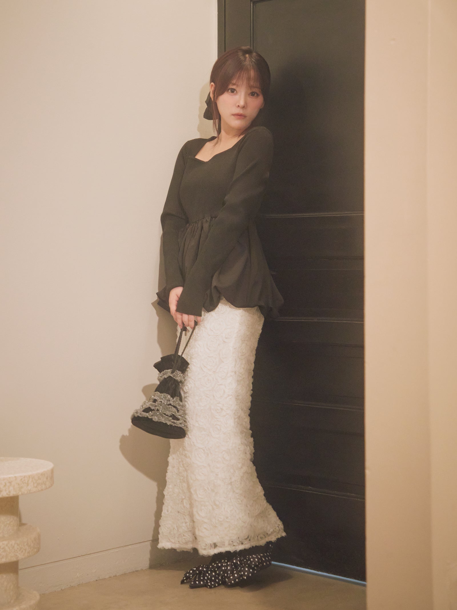 一部予約】フラワーIラインスカート【発送予定日 11月下旬~12月上旬】