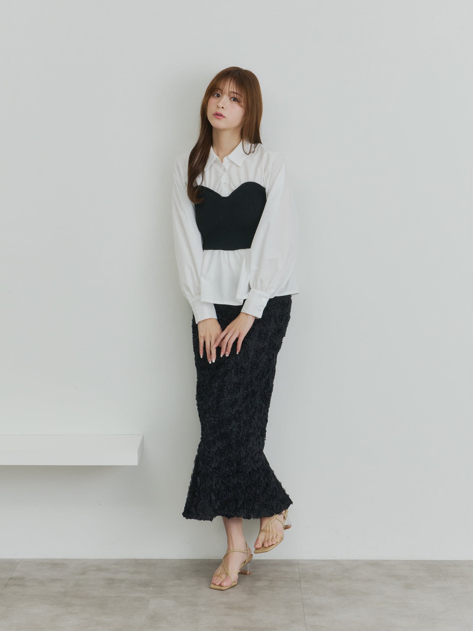 フラワーIラインスカート