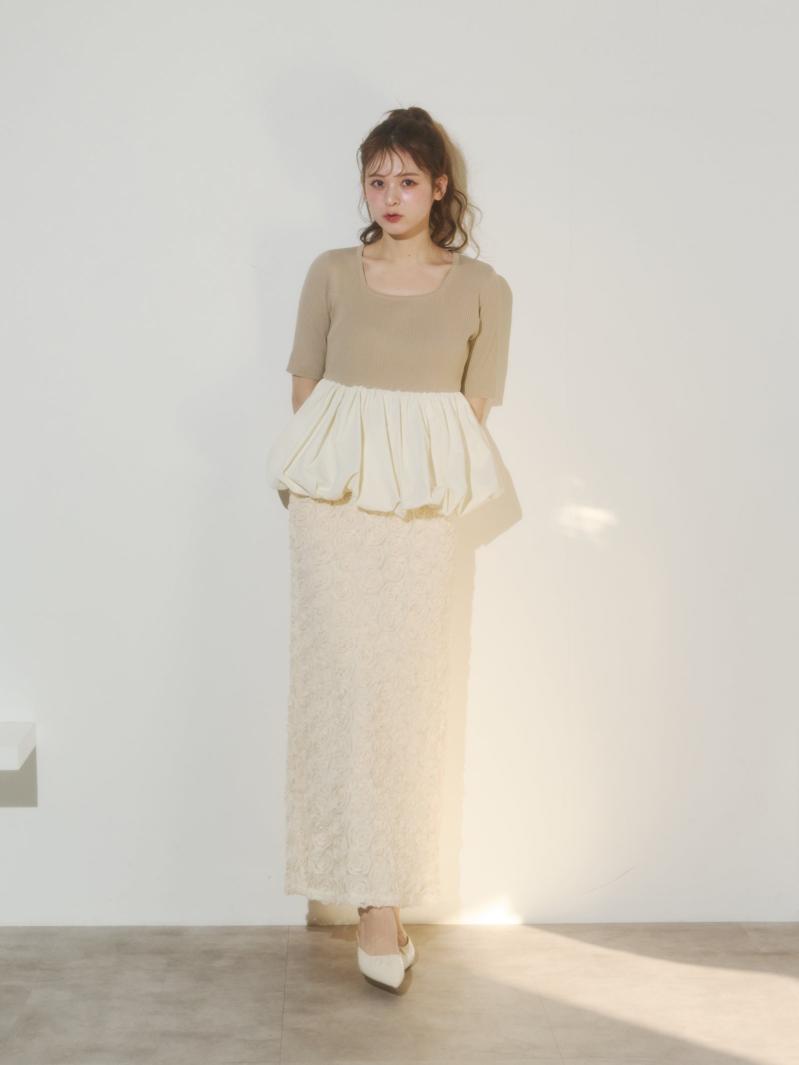 フラワーIラインスカート