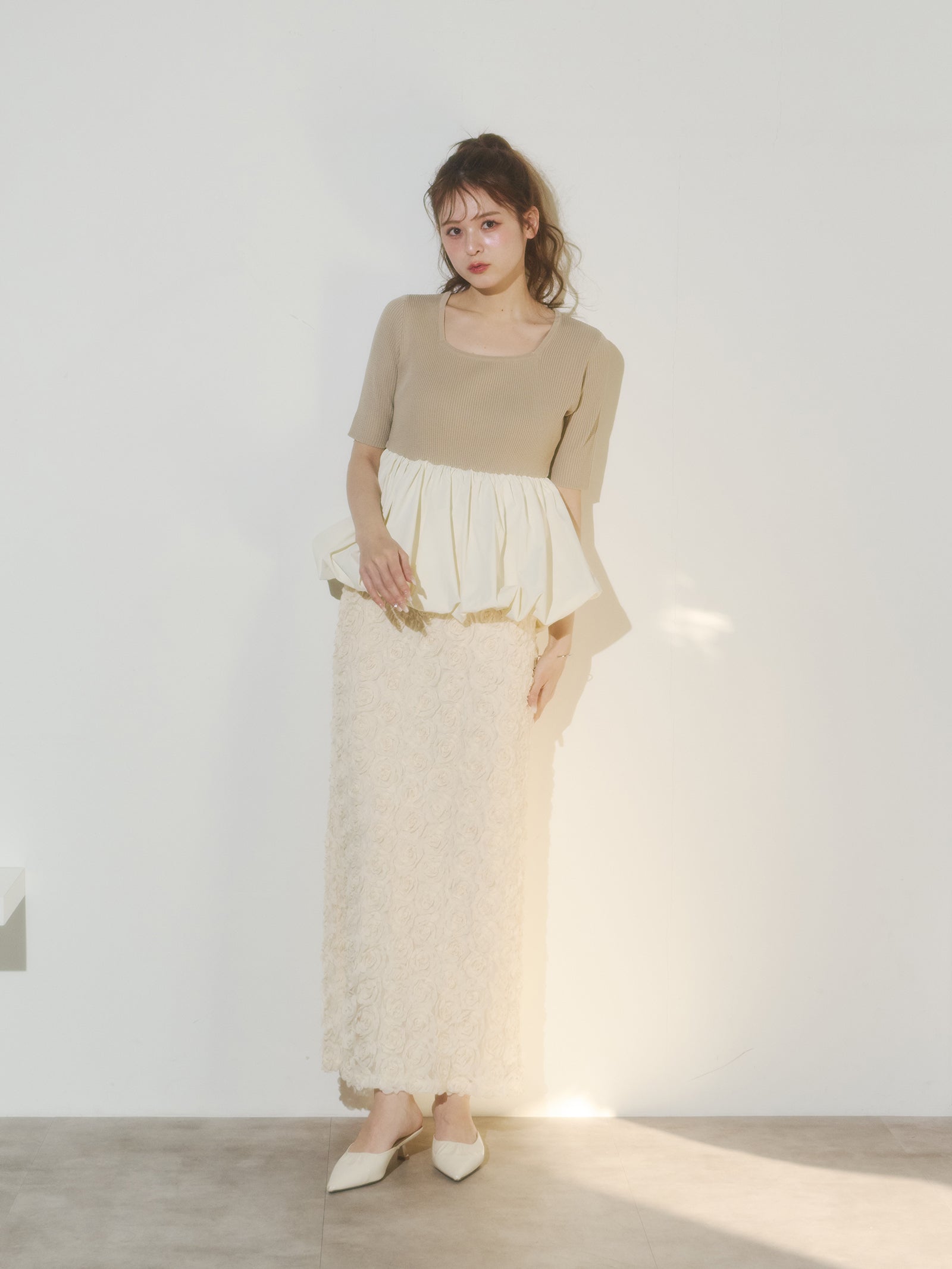 フラワーIラインスカート