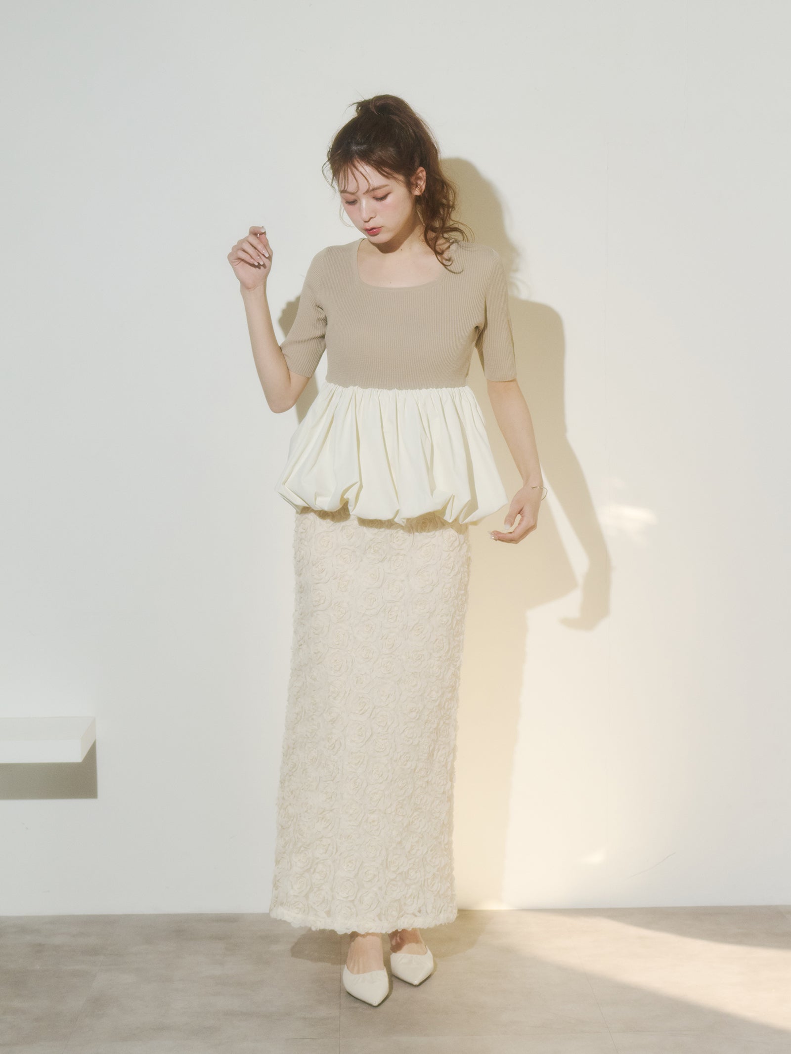 フラワーIラインスカート